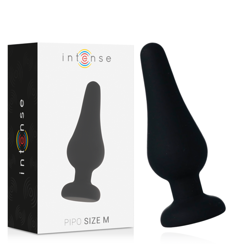 Intense - Plug Anal Pipo M Silicone Noir 11 Cm